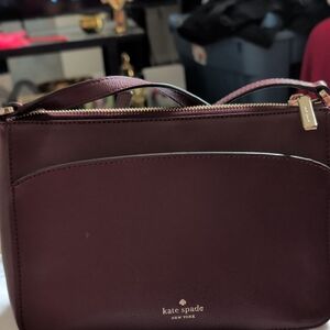 kate spade Burgundy Leather  Crossbody with Gold Hardware
